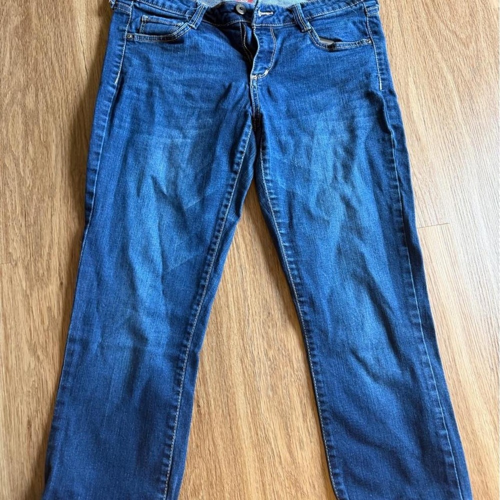 Arizona Jean Co Blue Denim Jeans Kids Size 7 Straight Leg Stretch Pants